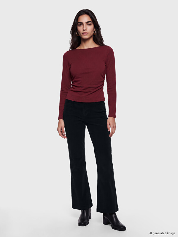 LCW Vision Flare Women's Velvet Trousers