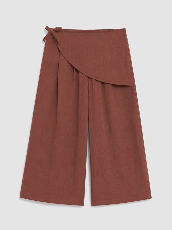LCW Kids Pantaloni Regular Fit din In pentru Fete