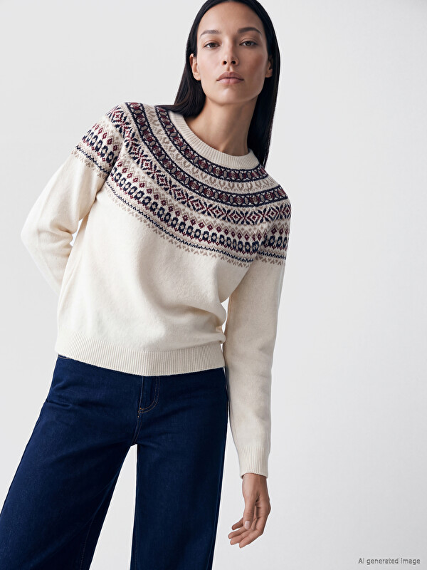 LCWAIKIKI Classic Crew Neck Patterned Women's Knitwear Sweater