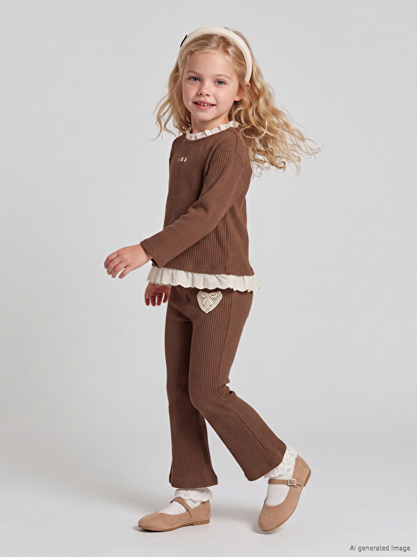 LCW Kids Embroidered Flare Girls' Leggings