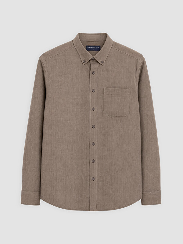 LCWAIKIKI Classic Man Brown Shirt