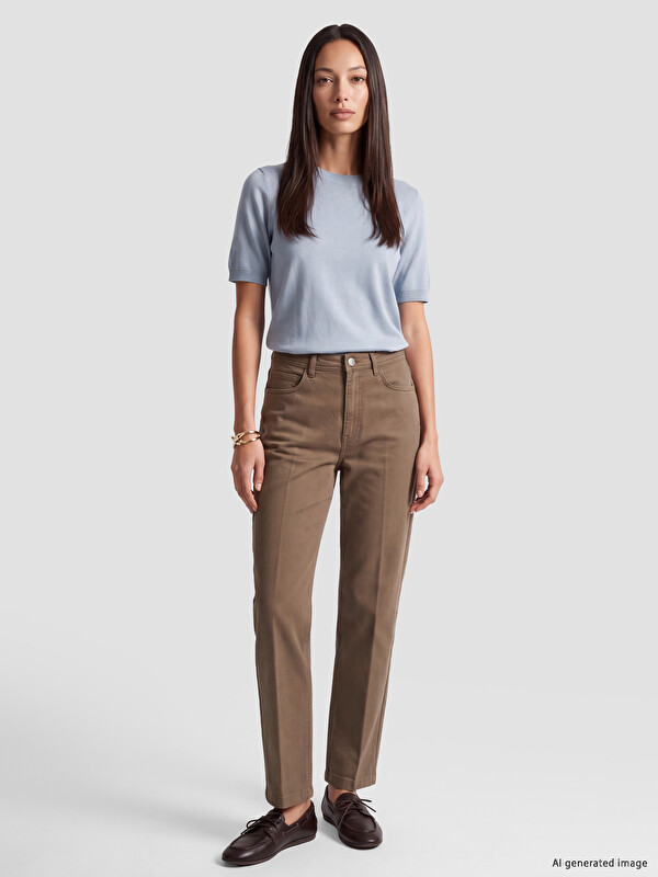 LCWAIKIKI Classic Crop Flare Kadın Jean Pantolon