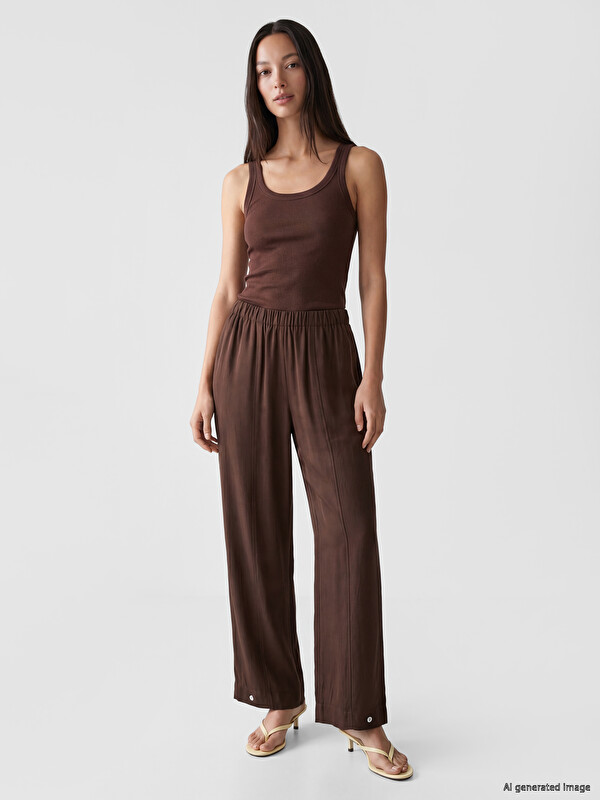 LCWAIKIKI Classic Pantaloni Maro Femeie