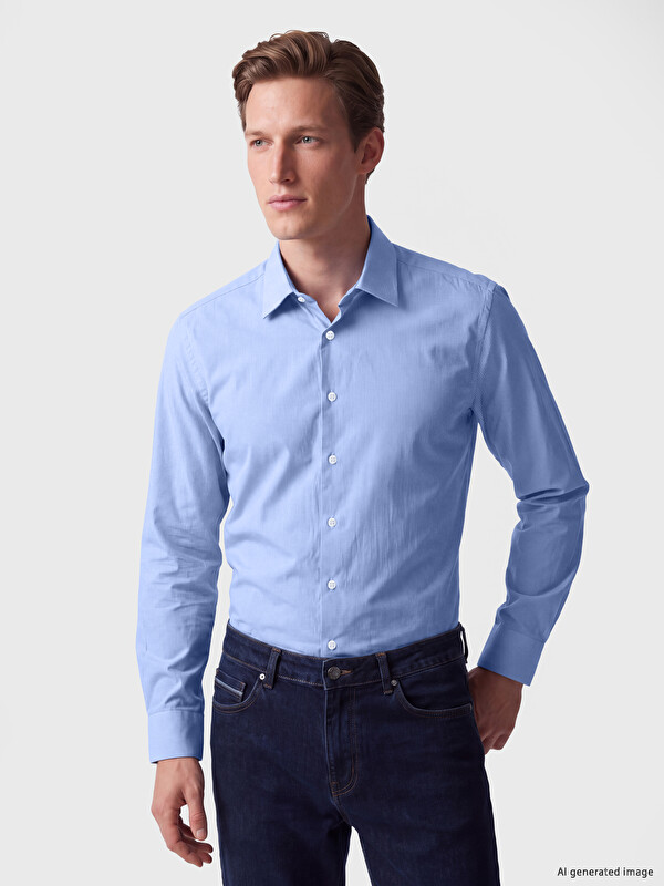 SOUTHBLUE Regular Fit Çizgili Poplin Erkek Gömlek