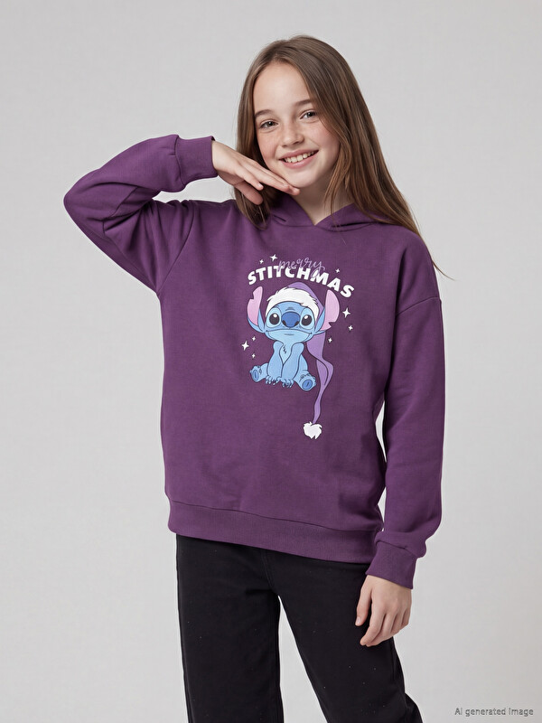 LCW Kids Lilo & Stitch Licensed Thick Sweatshirt