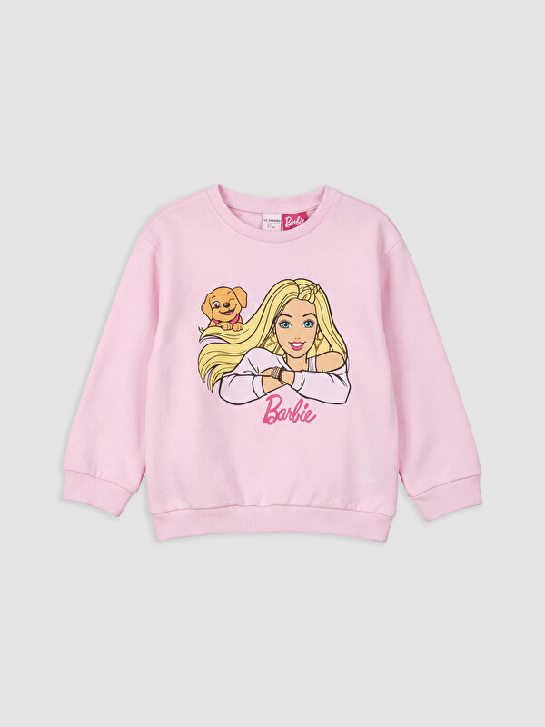 LC WAIKIKI Barbie Baskılı Kız Çocuk Kalın Sweatshirt
