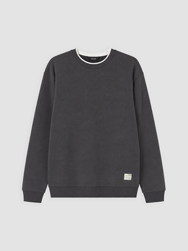 XSIDE Bisiklet Yaka Erkek Kalın Sweatshirt