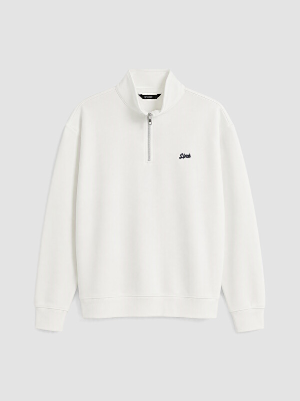 XSIDE Mock Neck Embroidered Men's Sweatshirt