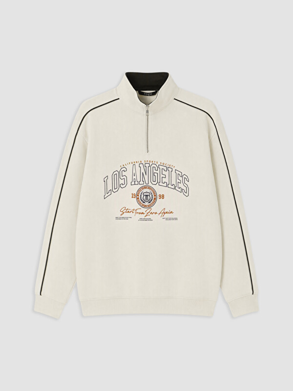 XSIDE Mock Neck Printed Men's Sweatshirt