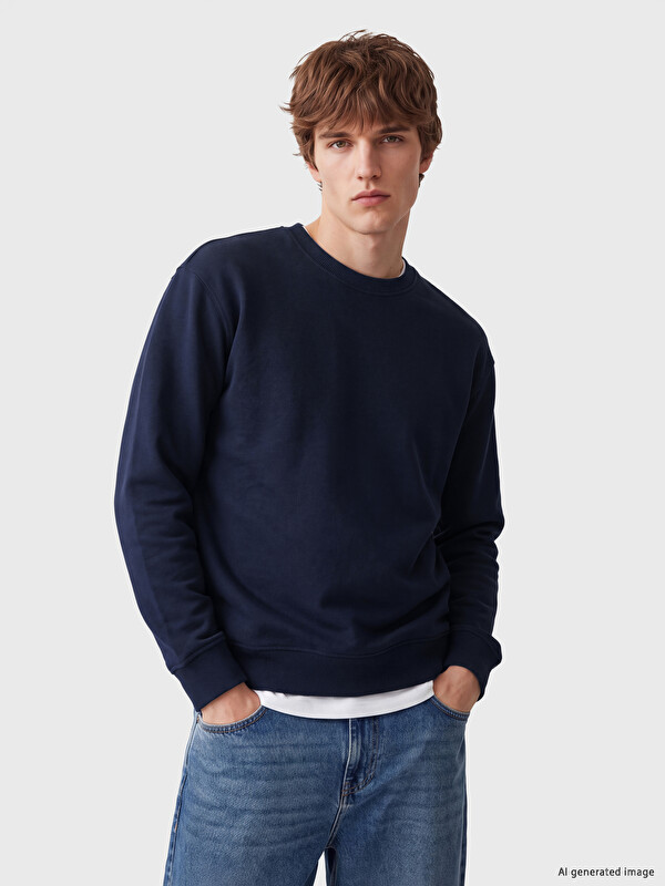 XSIDE Bisiklet Yaka Erkek Sweatshirt