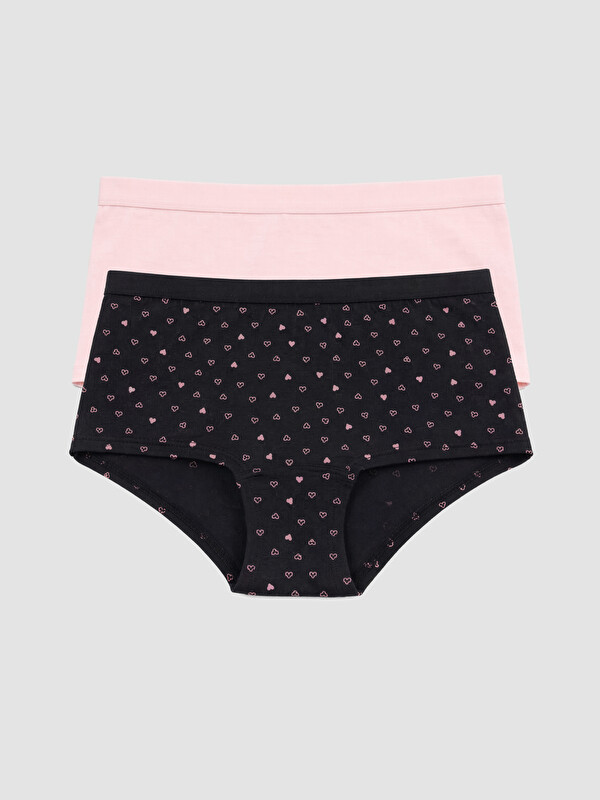LC WAIKIKI Kalp Desenli Boxer Külot 2'li