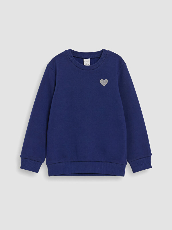 LC WAIKIKI Kalp Baskılı Kız Çocuk Sweatshirt