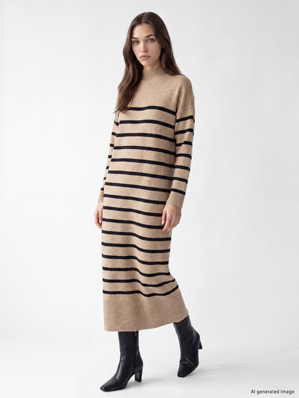 LCW Modest Woman Black Dress