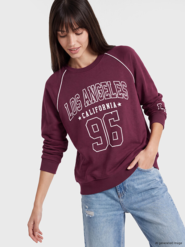 XSIDE Baskılı Oversize Kadın Sweatshirt