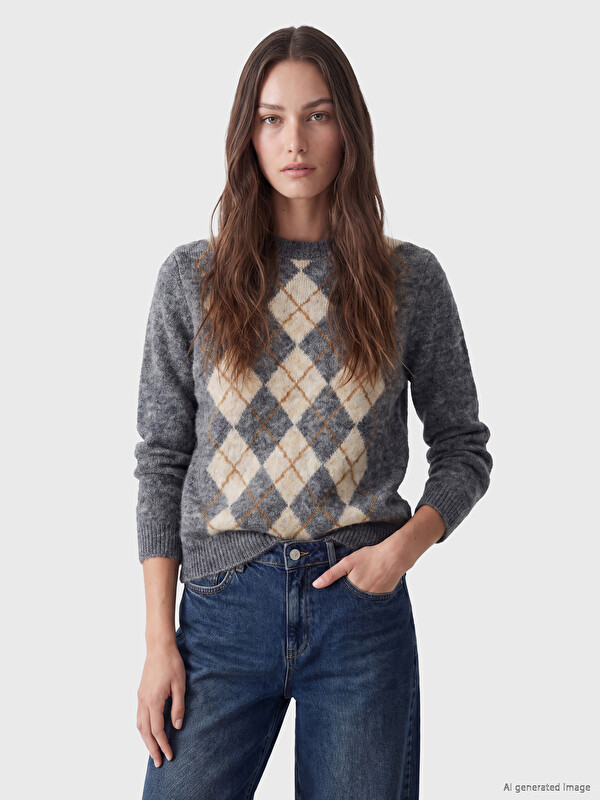LCW Comfort Woman Grey Sweater