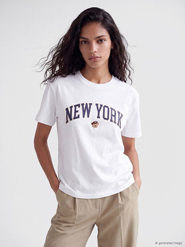 XSIDE New York Printed 100% Cotton Women's T-Shirt