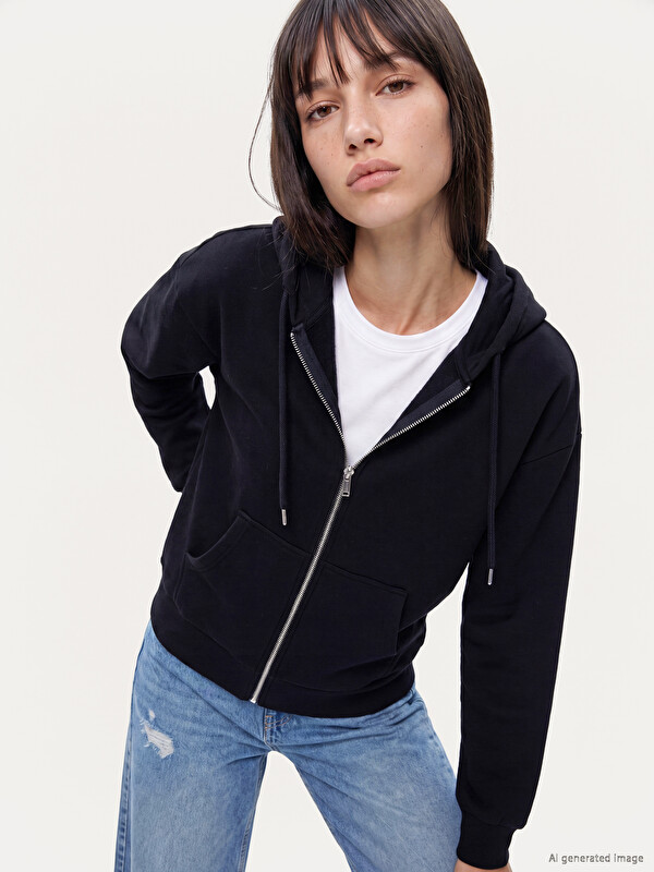 XSIDE Oversize Women's Thick Zippered Sweatshirt