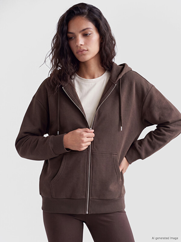XSIDE Oversize Women's Thick Zippered Sweatshirt