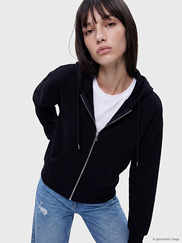 XSIDE Oversize Women's Thick Zippered Sweatshirt