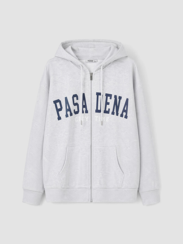 XSIDE Pasadena Baskılı Kadın Kalın Fermuarlı Sweatshirt