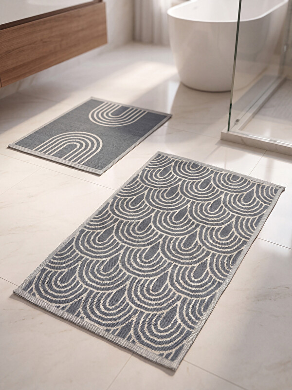 LCW HOME Geometric Patterned Bath Mat Set 2 Pack