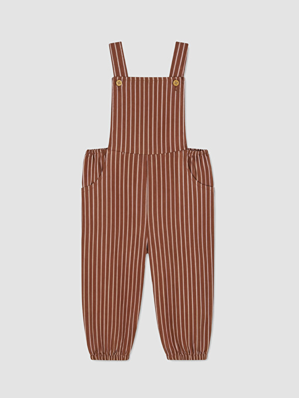 LCW Kids Striped Girls' Dungaree Dress