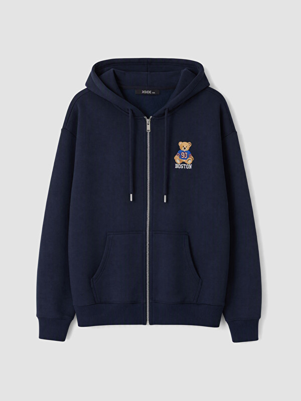 XSIDE Teddy Nakışlı Kadın Kalın Fermuarlı Sweatshirt