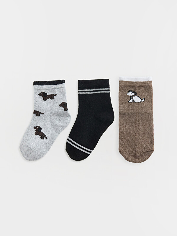 LC WAIKIKI Patterned Boys' Ankle Socks 3-pack