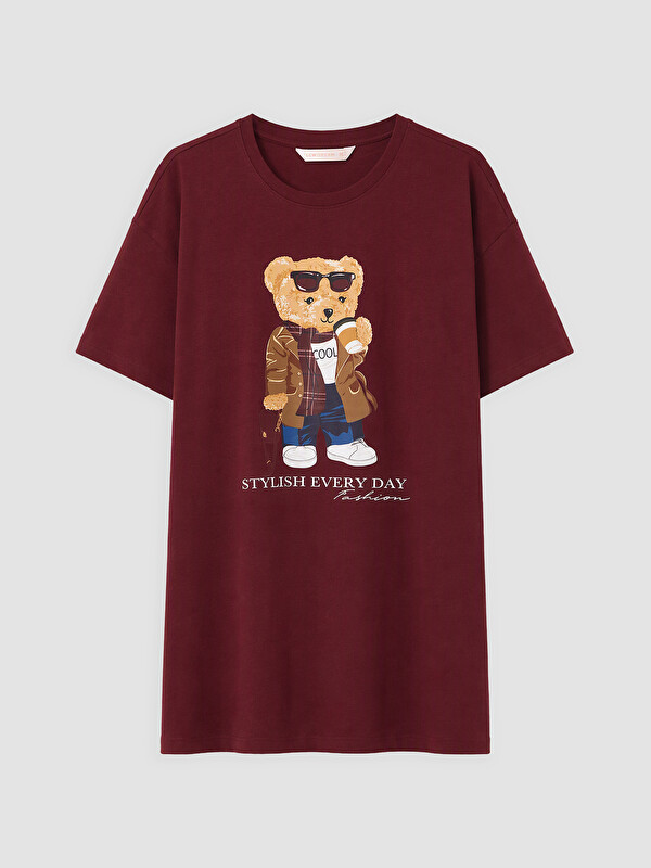 LCW DREAM Ayı Teddy Baskılı Kadın Gecelik