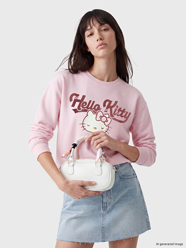 XSIDE Hello Kitty štampana oversize ženska debela dukserica
