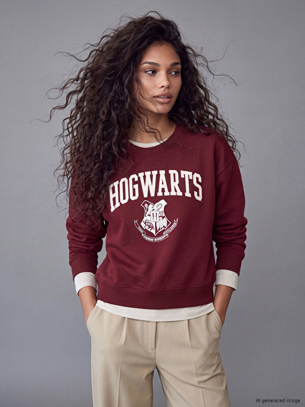 XSIDE Harry Potter Baskılı Oversize Kadın Sweatshirt