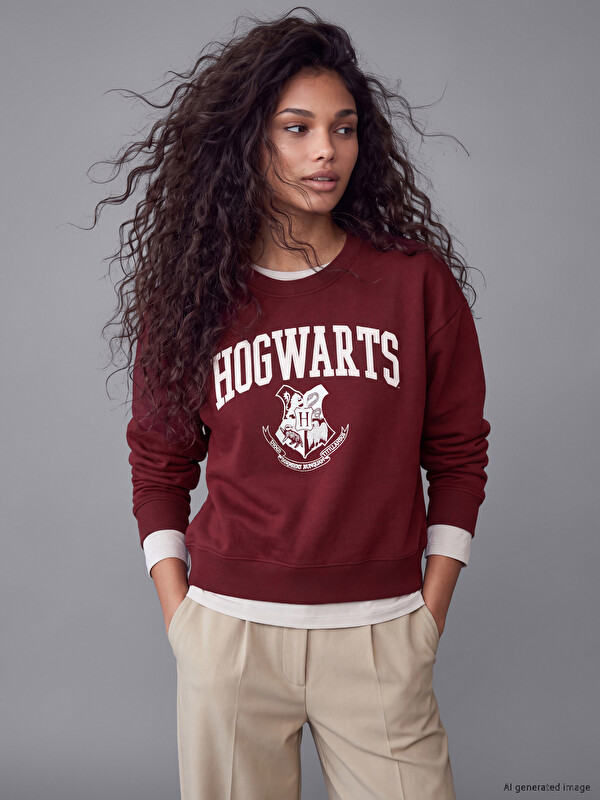 XSIDE Bluzë sportive e stampuar Harry Potter oversize për gra