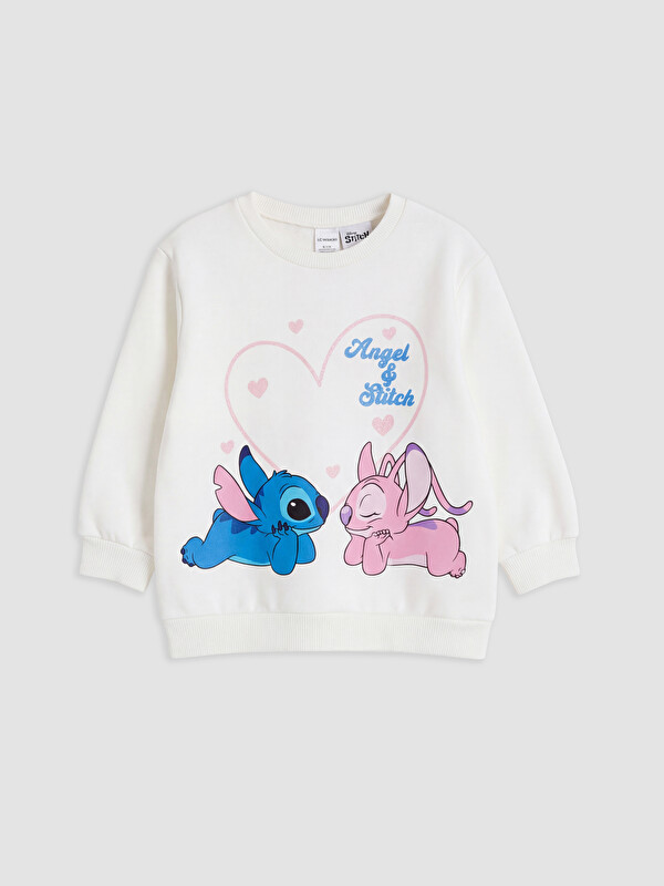 LC WAIKIKI Lilo & Stitch Lisanlı Kız Çocuk Sweatshirt