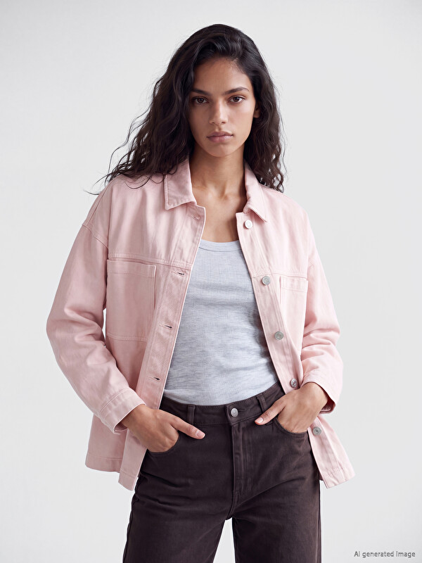 XSIDE Pocketed Women's Jean Shirt