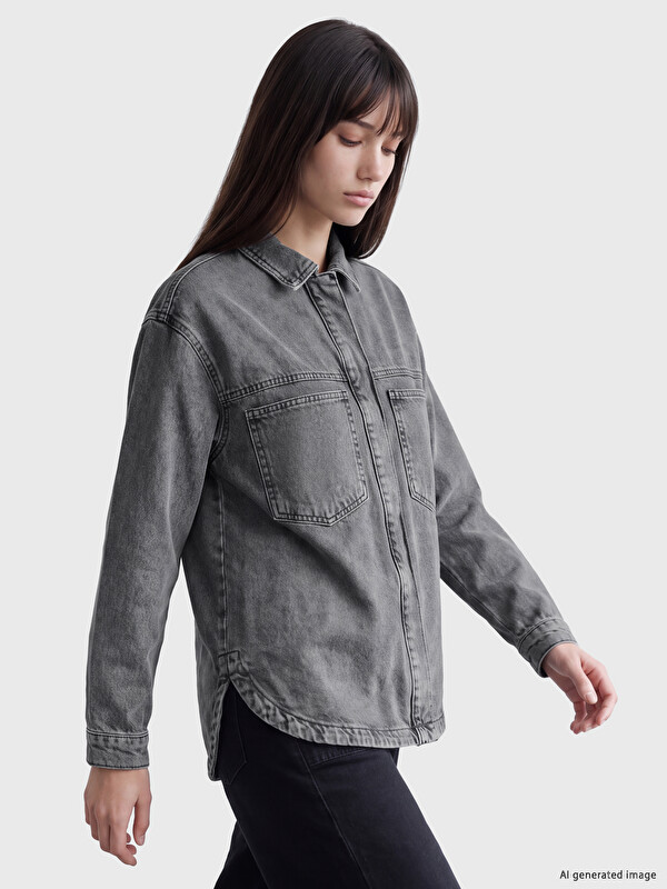 XSIDE Gömlek Yaka Kadın Jean Ceket
