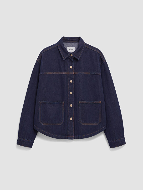 XSIDE Collared Neck Women's Jean Jacket