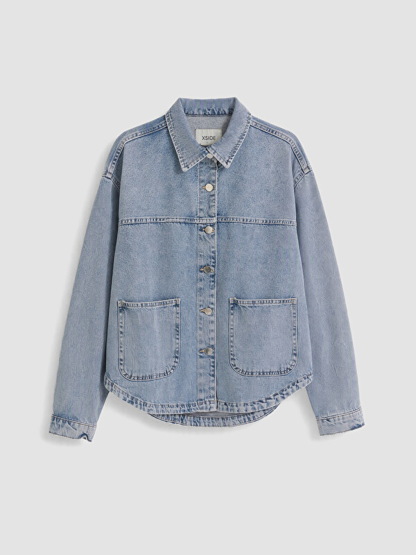 XSIDE Oversize Kadın Jean Gömlek Ceket