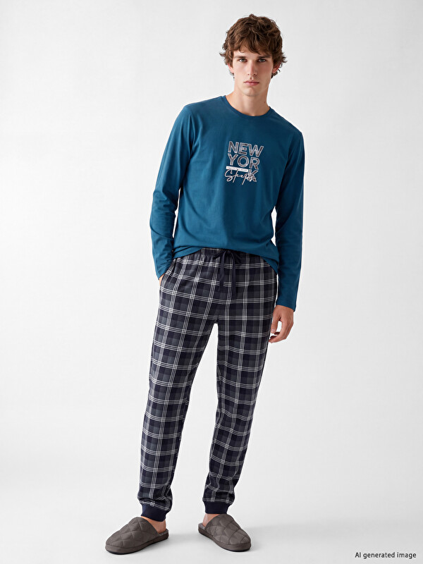 LC WAIKIKI NYC Baskılı Erkek Pijama Takımı