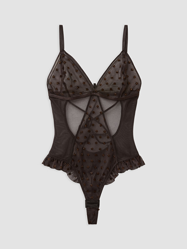 LCW DREAM Puantiyeli İp Askılı Kadın Fantezi Bodysuit
