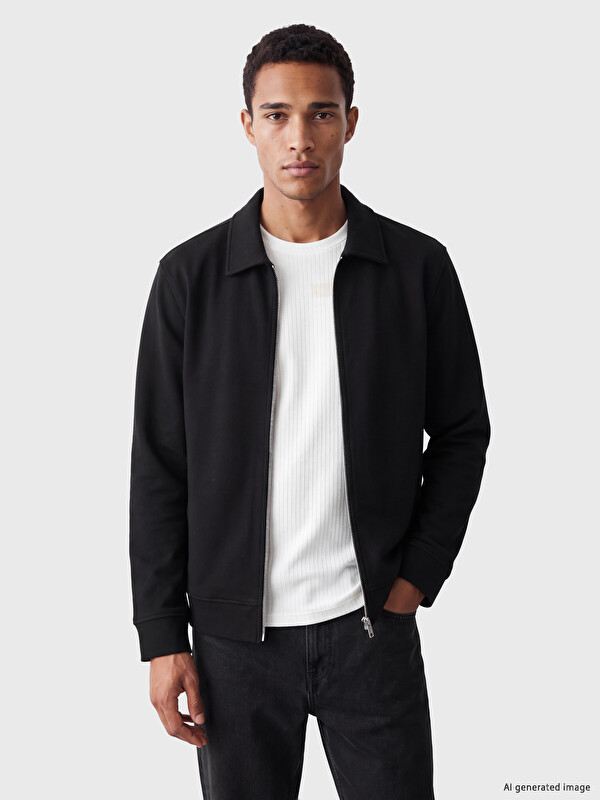LCW Vision Polo Yaka Erkek Fermuarlı Sweatshirt