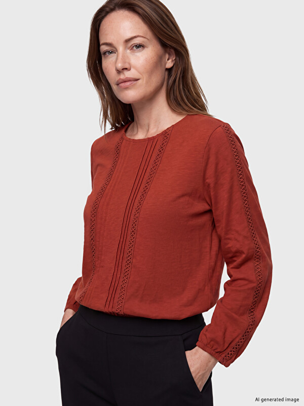 LCW Grace Bluza sa okruglim izrezom, vezenim detaljima i naborima za Žene