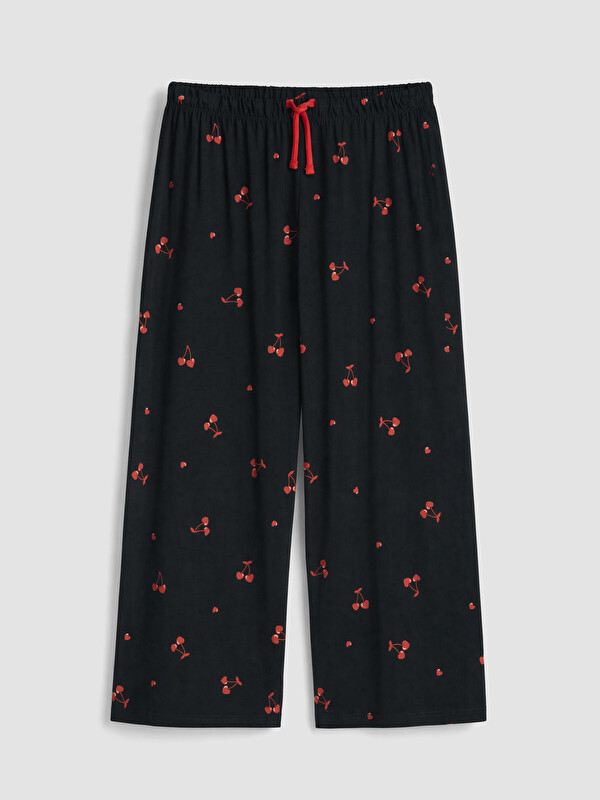 LCW DREAM Beli Lastikli Desenli Kadın Kapri Pijama Altı