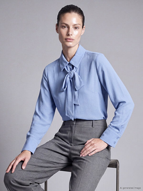 LCW STUDIO Scarf Detailed Women's Shirt
