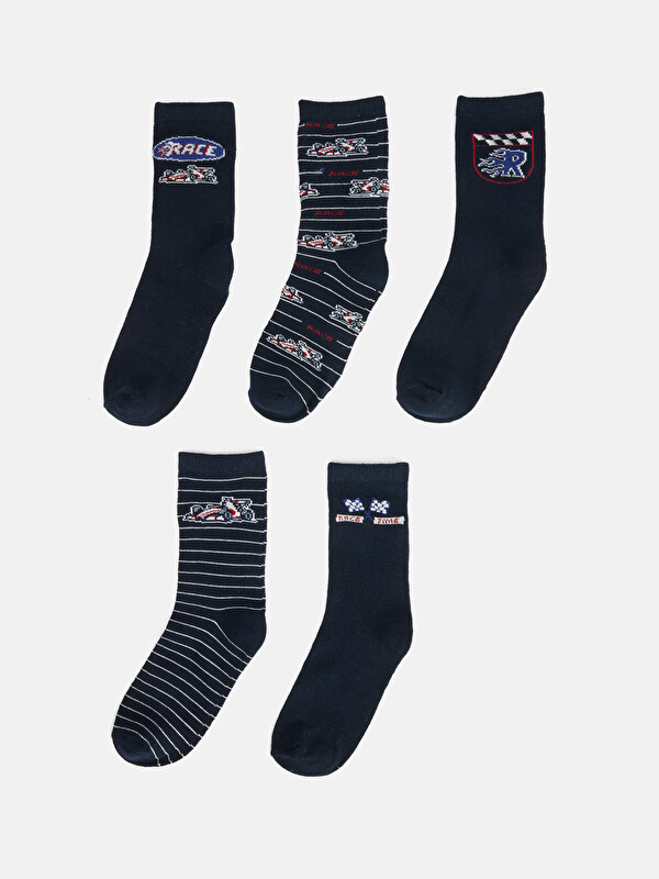 LCW Kids 5 Pack Patterned Boys' Ankle Socks