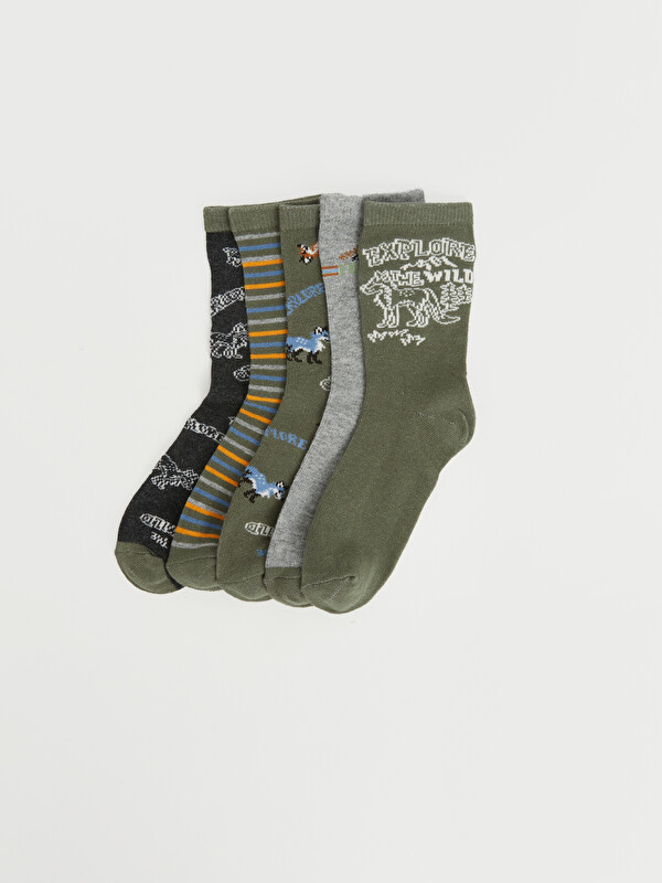 LCW Kids 5 Pack Patterned Boys' Ankle Socks
