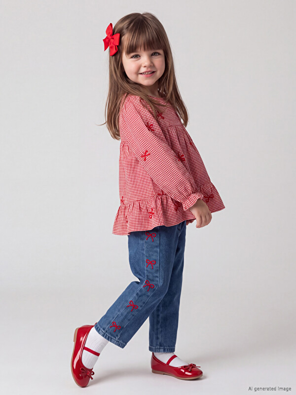 LC WAIKIKI Embroidered Baby Girls' Jeans