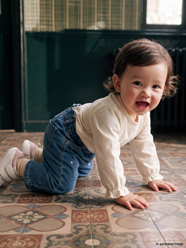 LCW baby Embroidered Baby Girls' Jeans