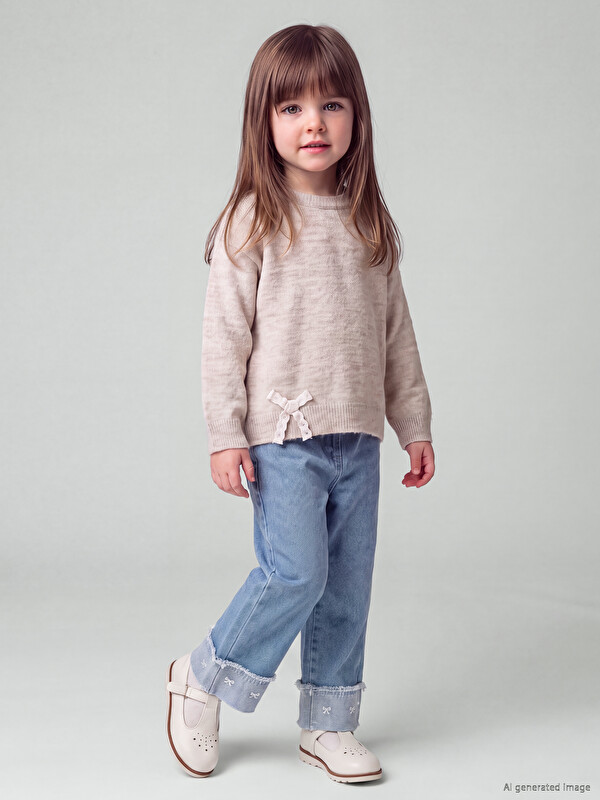 LCW baby Embroidered Baby Girls' Jeans