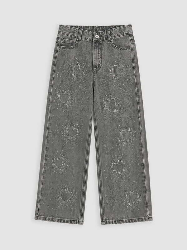 LCW Kids Wideleg Rhinestone Embellished Girls' Jeans