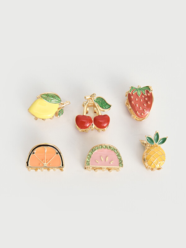 LCW JOY Set de Clipsuri de Păr pentru Femei cu Model de Fructe, Pachet de 6